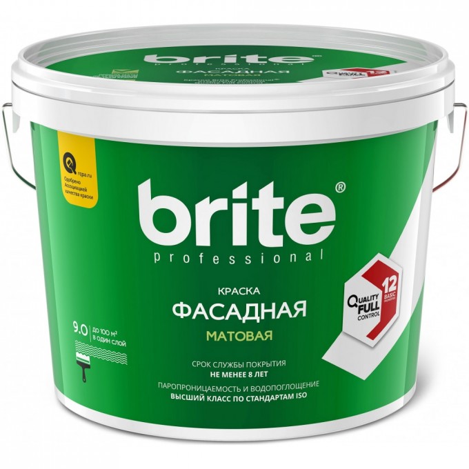 Фасадная атмосферостойкая краска BRITE PROFESSIONAL O02238