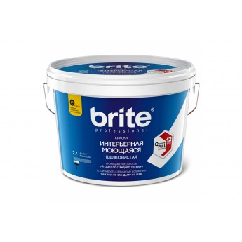 Краска BRITE Professional моющаяся, база A, 2,7 л