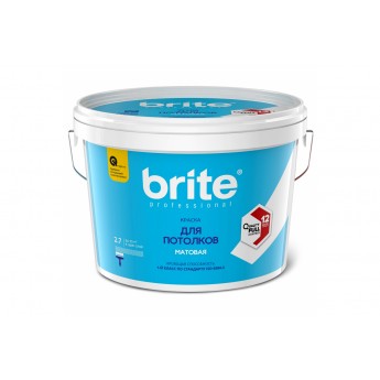 Краска BRITE Professional для потолков, база A, 2,7 л