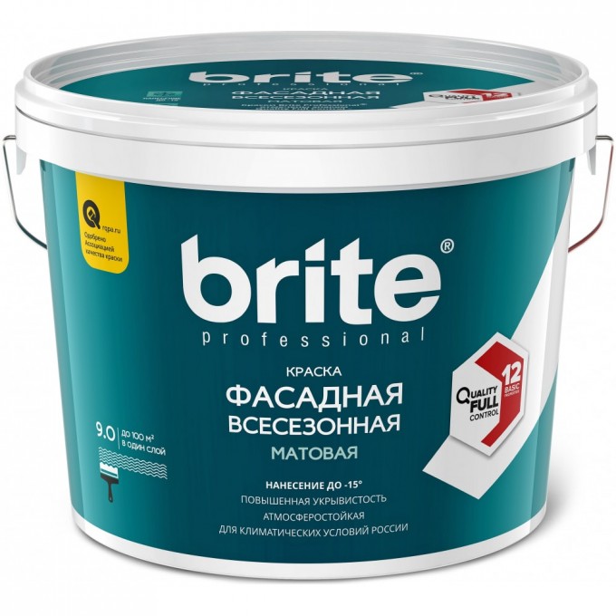 Фасадная всесезонная краска BRITE PROFESSIONAL O02486