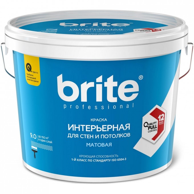 Интерьерная краска для стен и потолков BRITE PROFESSIONAL O03682